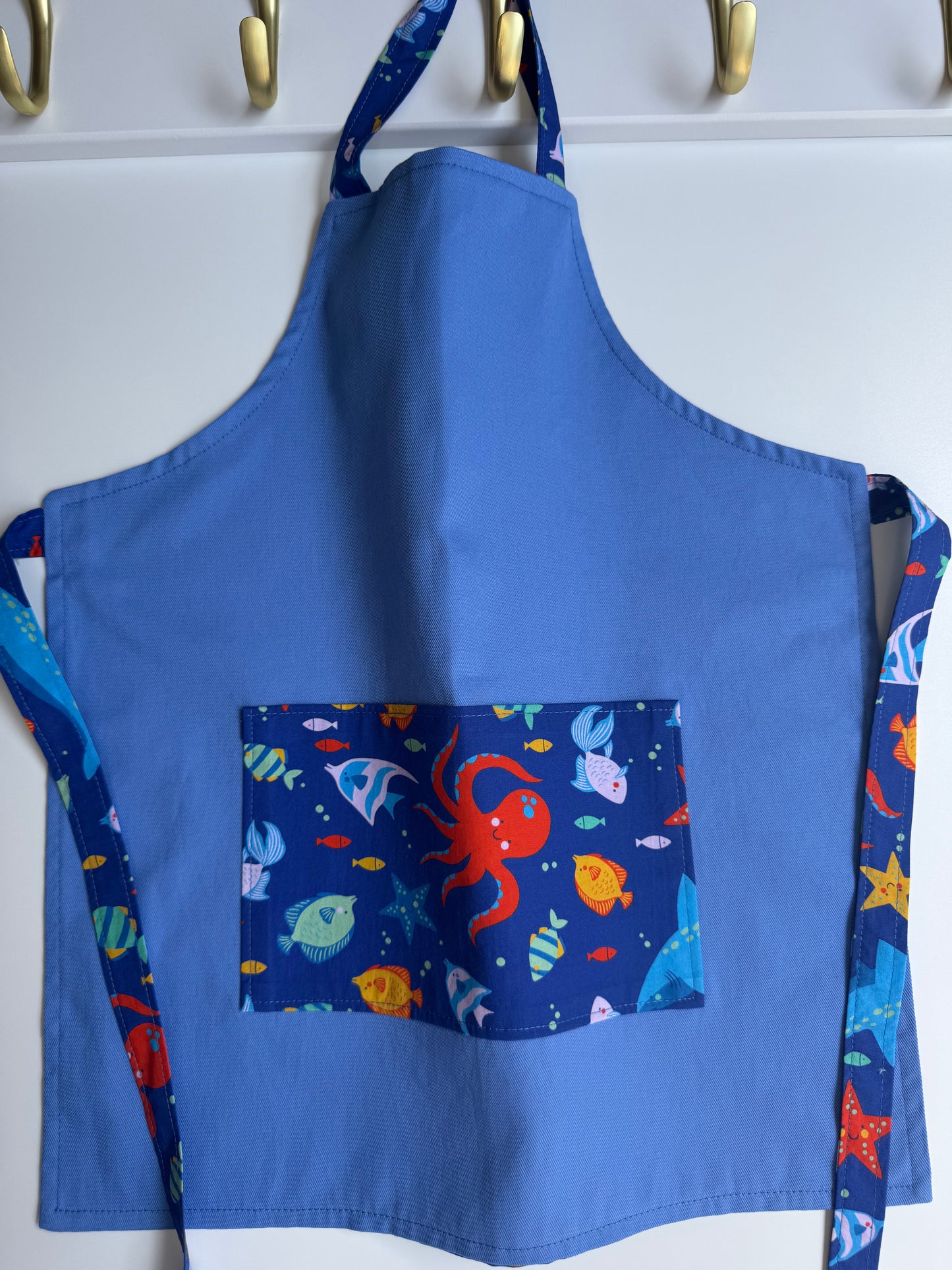 Reversible Children’s Apron - Under The Sea (Blue)